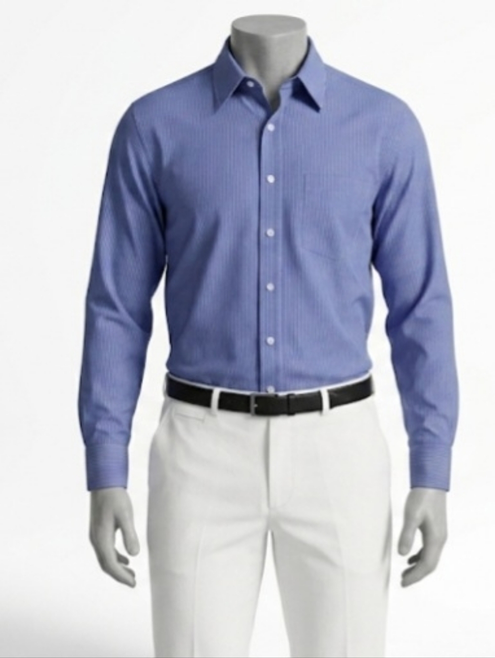 R & Yorke Classic Men's Blue Long-Sleeve Dress Shirt 16/ 1/2